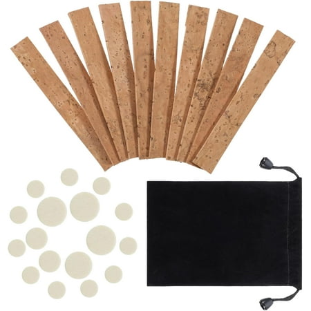 27 Pcs Clarinet Cork Replacement Kit with10 Pcs Clarinet Neck Joint Cork Sheet and 17 Pcs Clarinet Pads Bb Clarinet Woodwind Instrument Pads Clarinet Instrument Accessories with Black Packaging Bag