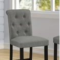 thumbnail image 3 of Roundhill Furniture Leviton Solid Wood Barstool, Tufted Back, Set of 2, Gray, 29.7" Seat Height, 3 of 4