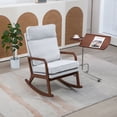 thumbnail image 6 of Rocking Chair, Accent Chair Armchair with Solid Wood Base, High Backrest, Padded Seat, Glider Rocking Chair, 6 of 8