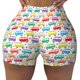 thumbnail image 2 of Balery Colorful Bus Pantalones cortos de entrenamiento estampados para mujer, sin costuras, ajustados, para gimnasio, yoga, correr, deportes, ejercicio activo, fitness.-X-Large, 2 of 8