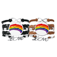 thumbnail image 1 of LGBT Rainbow Transgender Bracelet Hand Strap Leather Rope Wristband Double Set, 1 of 3