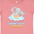 thumbnail image 4 of Inktastic Grandma's Ray of Sunshine Cute Elephants Rainclouds and Sun Boys or Girls Baby T-Shirt, 4 of 5
