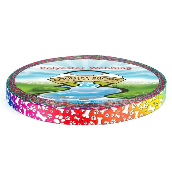 Country Brook Design® 1/2 inch Trippy Doggo Photo Quality Polyester, 5 Yards