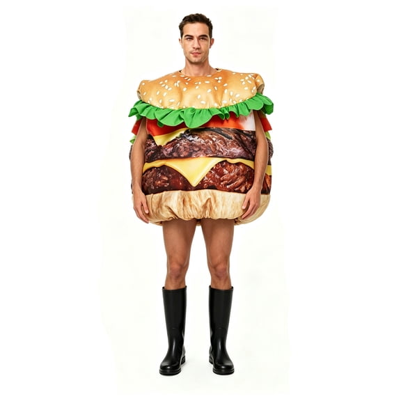 Bainana Halloween Hamburger Cosplay Outfits For Adult Food Theme Stage Performance Clothes For Halloween Party