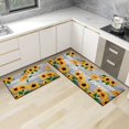 thumbnail image 3 of Sunflower Kitchen Rugs Kitchen Mat Set of 2 Farmhouse Vintage Anti-Fatigue Kitchen Floor Mats Yellow Floral Retro Comfort Standing Mat for Kitchen Washable Carpet, 17.3x28+17.3X 47 inch, 3 of 6