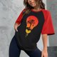 thumbnail image 2 of Tops con estampado de sol de playa de manga corta de ocio con cuello redondo de verano para mujer OAVQHLG3B Store lin121212, 2 of 5