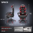 thumbnail image 3 of Respawn Gaming Chairs For Adults With Headrest Pillow - Red, 3 of 8
