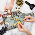 thumbnail image 4 of World Map Cutting Board, Antique Map with Farmers Field Sun Birds Clouds Fantasy Sky in Old Painting Style, Tempered Glass Cutting and Serving Board, Wine Bottle Shape, Multicolor, by Ambesonne, 4 of 5