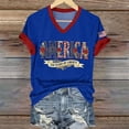 thumbnail image 5 of Outfmvch 4th of July Shirts 250 Anniversary Usa Shirt Vintage Country Music Tee American Flag Tee Tops V Neck Tee T Shirts Graphic T Shirts Short Sleeve Tops Usa Shirt Usa Shirts for Women Blue S, 5 of 7