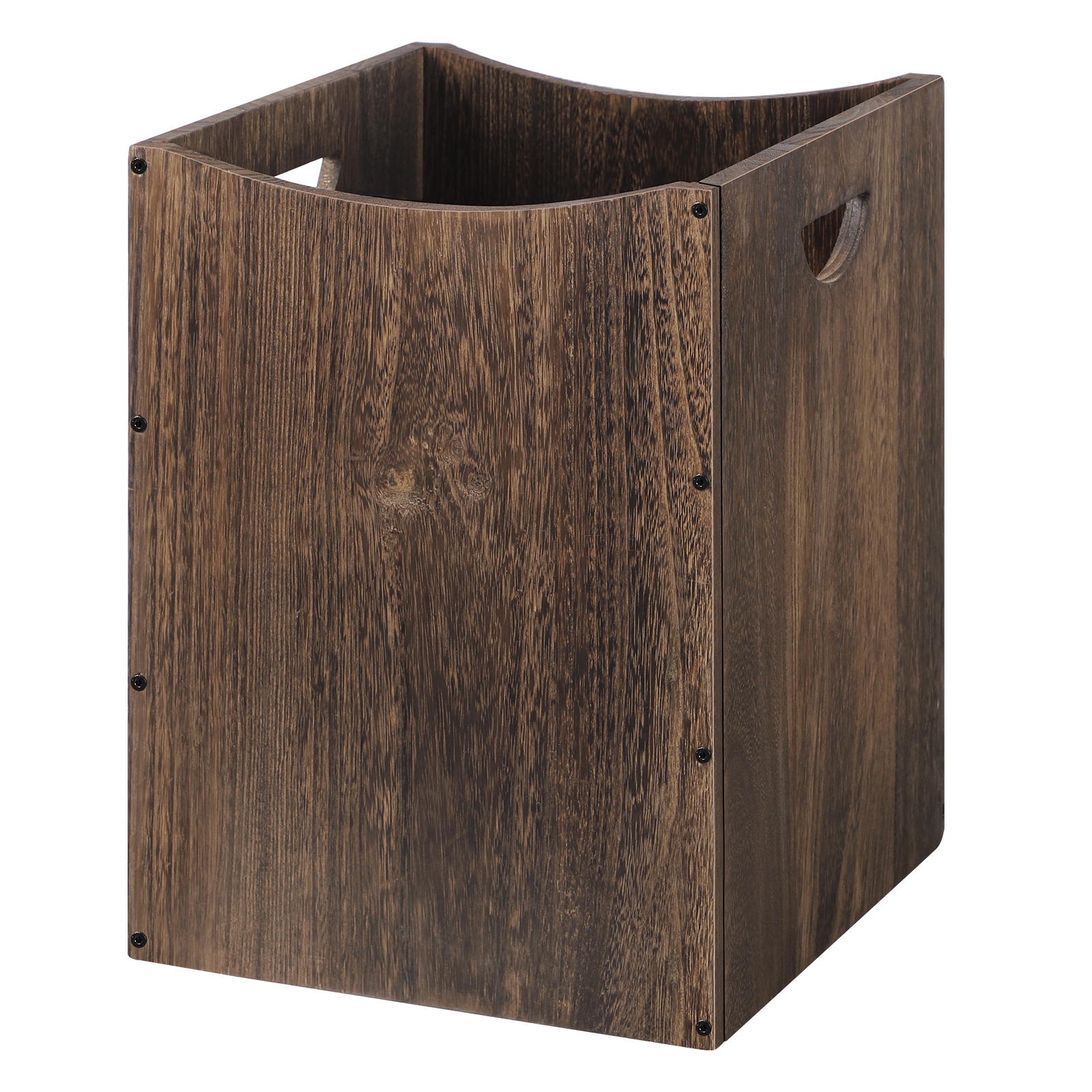 Wooden Trash Can 9.5 Gallon Waste Basket Cans Country Farmhouse Large Kitchen Trash Can for Bedroom Living Room Bathroom Office Rustic Brown