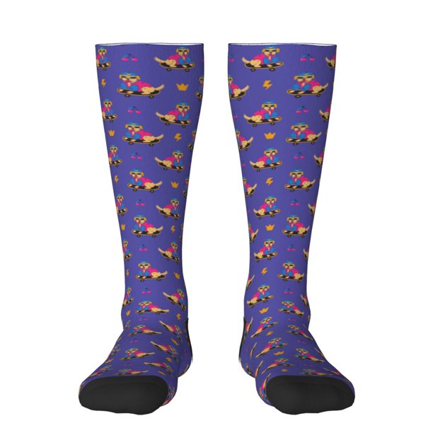 Fotbe Labrador Retriever Dog Calcetas Divertidas Estampadas para Hombre y Mujer, Calcetas de Algodón hasta la Rodilla para Caminar, Correr, Enfermería y Embarazo
