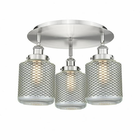 

Innovations Lighting - Edison - 3 Light Flush Mount In Industrial Style-9.5