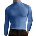 thumbnail image 2 of Awdenio Men's Activewear T-Shirts, Men Casual Fashion Solid Elasticity Turtleneck Long Sleeve Tops Blouse, 2 of 5