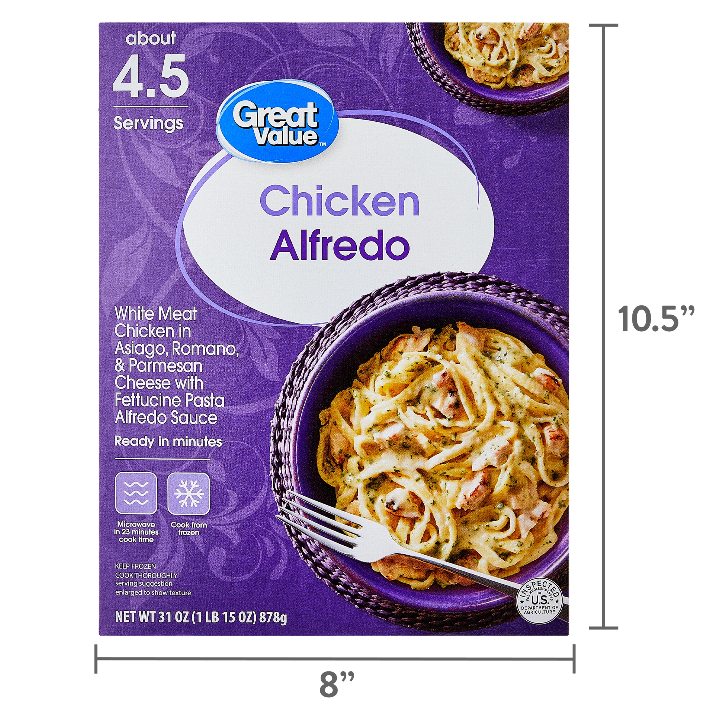 Great Value Chicken Alfredo, 31 oz (Frozen)