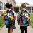 thumbnail image 4 of FKELYI Kids Backpack for Boys 17 Inch School Backpacks Splatter Soccer Print Spacious Bookbag with Multi-Pockets Lightweight Casual Daypack for Elementary Student, 4 of 7
