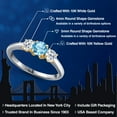 thumbnail image 2 of Gem Stone King 10K Two Tone Gold Swiss Blue Topaz and White Topaz Engagement Ring for Women | 1.31 Cttw | Round 5MM | Gemstone November Birthstone | Size 7, 2 of 6