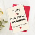 OJsensai Funny 10th Anniversary Card for The Handsome, Happy Gifts for