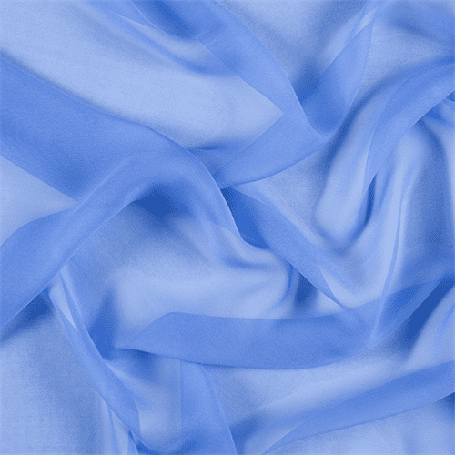 Periwinkle Silk Chiffon, Fabric By the Yard