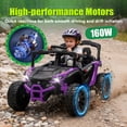 thumbnail image 6 of Track Seven 24V Kids Ride on Car, Electric UTV with Remote Control, Bluetooth, Music, 4-Wheel Suspension, Anti-Collision Bar, 14.6" Wide Single Seat, 24V Ride on Toy Car for Boys Girls Age 3+, Purple, 6 of 8
