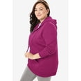 thumbnail image 3 of Woman Within Plus Size Better Fleece Zip-Front Hoodie Long Oversized Sweatshirt, 3 of 6