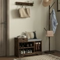 thumbnail image 2 of HOMCOM Upholstered Entryway Shoe Bench with Storage Drawer Open Shelf, 2 of 10