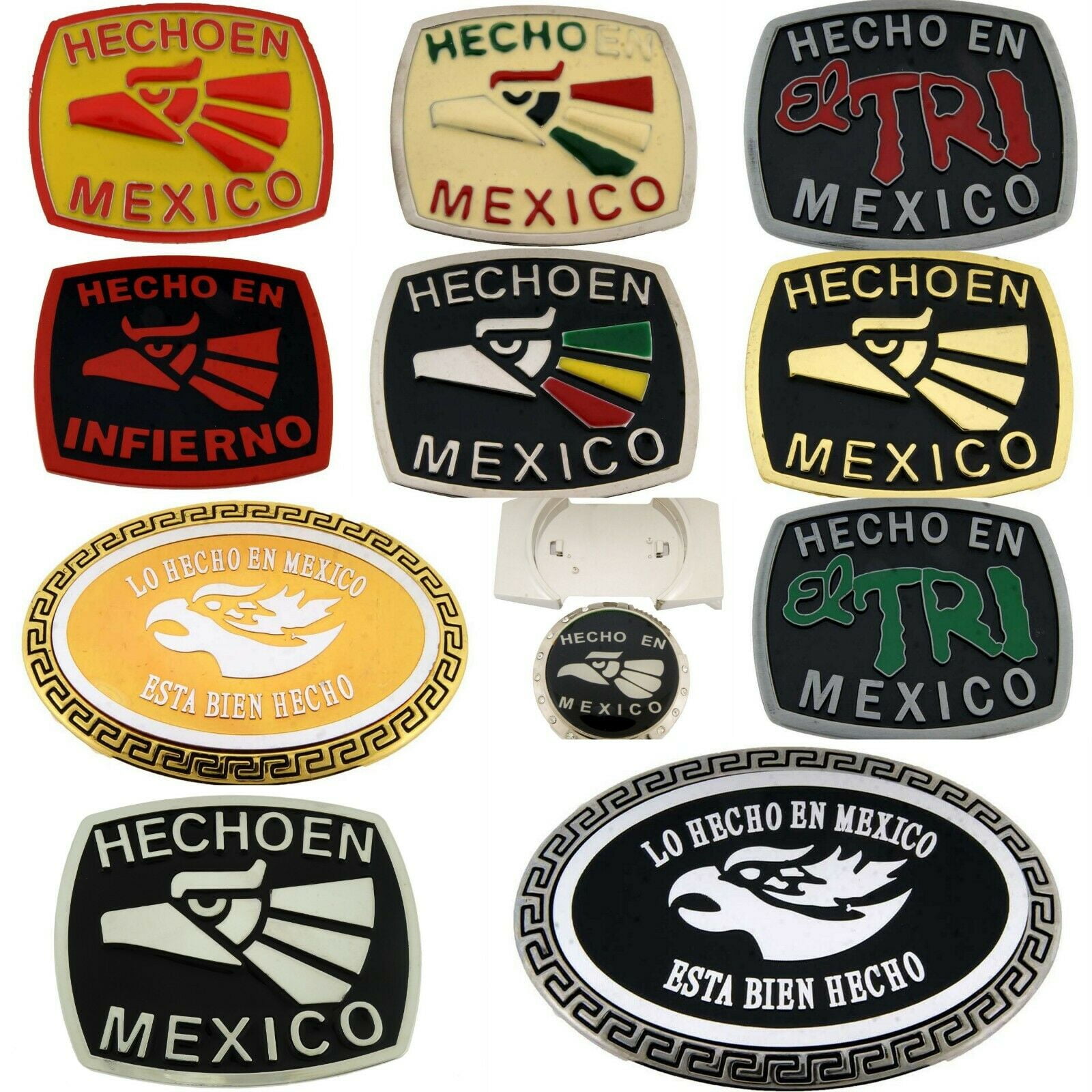Details about   6 Pcs Belt Buckles Lot wholesale closeout overstock Mexico Mexican Western Flags 