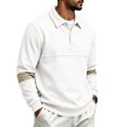 thumbnail image 4 of Polo Shirts for Men Long Sleeve Fall Polo Shirts for Men, Relaxed Fit Button Collared Bussiness Casual Streetwear, 4 of 6