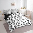 thumbnail image 2 of Castle Fairy Gothic Kawaii Coquette Skull 7-Piece Twin Bedding,Cartoon Bow Heart Bedding Comforter Set,White Black,Black Reversible, 2 of 7