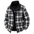 thumbnail image 5 of WIZUTIZ Men's Reversible Jacket Plaid Zip Up Loose Thin Sports Coat Polyester Spandex Waterproof Windproof for Hiking Camping Outdoor Daily Mens Fashion, 5 of 7