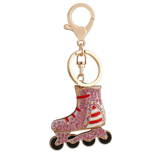 Llavero Sparkling Roller Skate con strass rosa