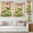 thumbnail image 4 of Designart 'Pink Vintage Lotuses In The Pond VII' Traditional Print on Natural Pine Wood, 4 of 5