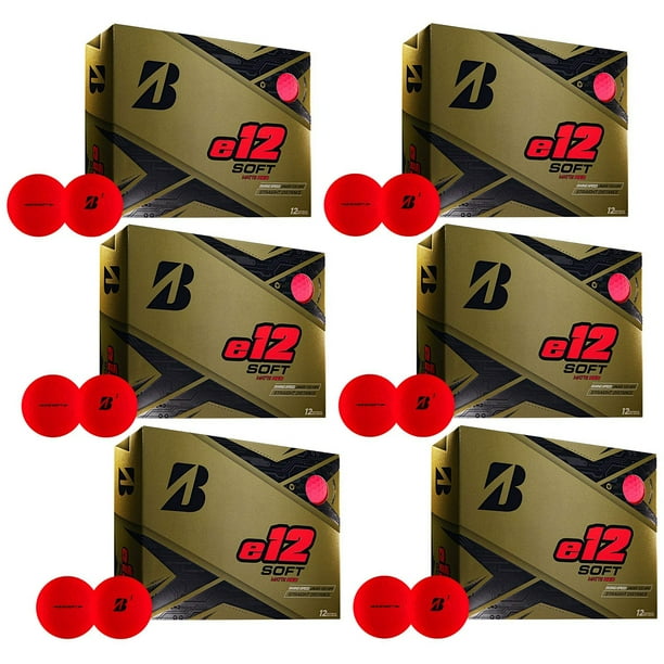 Bridgestone Golf Series e12 Soft 3Piece Distance Golf Balls, Red (6