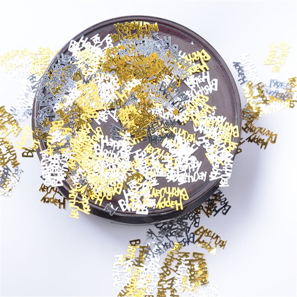 Shooting Props Gold And Silver Happy Birthday Confetti Sequins Glitter