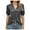 Gray, variant on IROINNID Womens Summer Vintage Solid Color Loose V-Neck Casual Short Sleeve Tops Blouse Spring Saving