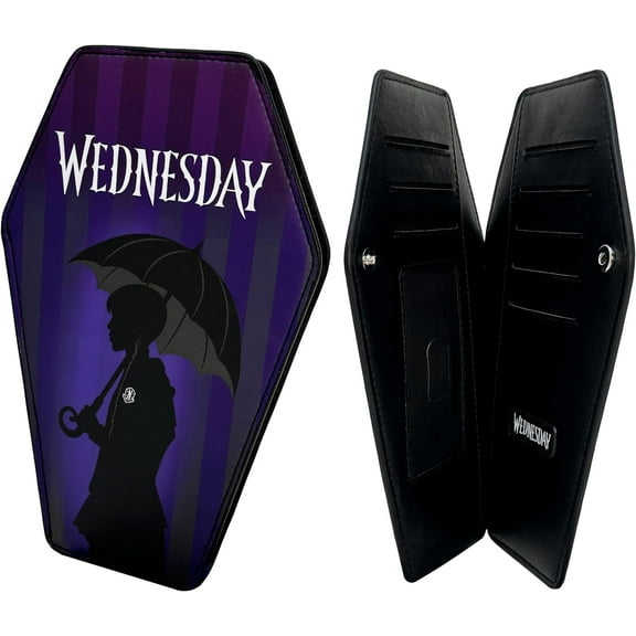 Wednesday Addams Coffin-Shaped Gothic Style Wallet with Cardholder – Vegan Wallet