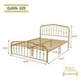 Alazyhome Queen Size Gold Steel Bed Frame, Suitable for All Ages