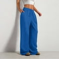 thumbnail image 6 of Pxiakgy Wide Leg Sweatpants for Women Elastic High Waisted Drawstring Loose Fit Pants with Pockets Palazzo Pants Casual Yoga Pants Solid Pants Straight Leg Lightweight Loose Trousers with Pockets, 6 of 8