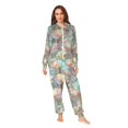 thumbnail image 2 of FORMRS Onesies Pajama for Adults Unisex Hoodie Winter Jumpsuit One Piece Sleepwear, Sizes S-2XL, Colorful Water Lilies Pattern, 2 of 7