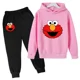 thumbnail image 4 of Conjunto de sudadera y pantalones con dibujos animados para niños de primavera, ropa de Elmo con capucha y pantalones para niños y niñas de 2 a 14 años, traje de moda para niños, 4 of 5