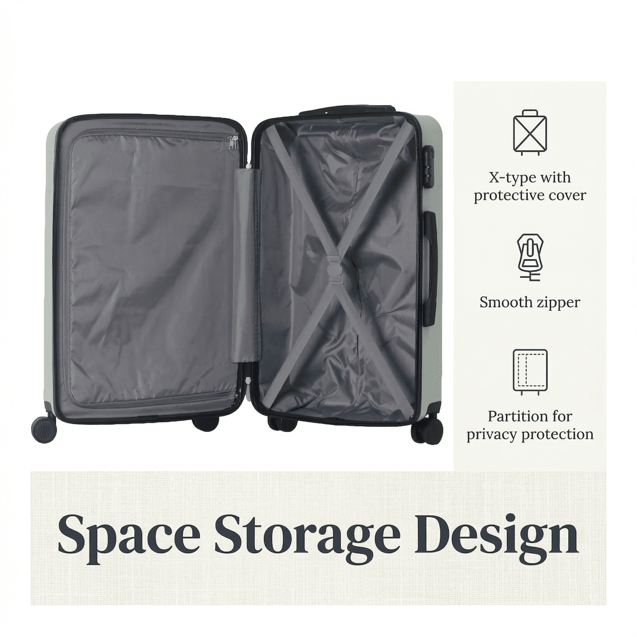 3 Piece Luggage Set, ABS Hardshell Suitcase Set with Spinner Wheels, Lightweight Durable Travel Luggage, 20 24 28 Inch Carry On & Checked Suitcases with Telescopic Handle and Lock (White)