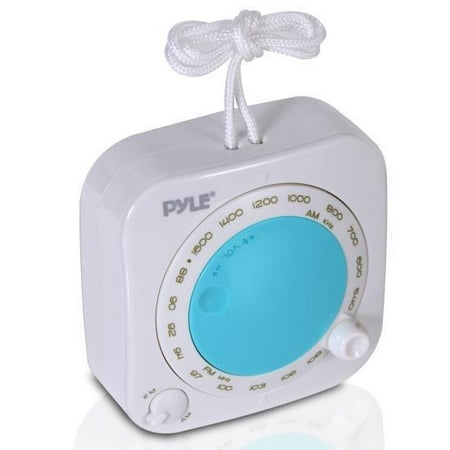 Pyle PSR71 Shower Radio Speaker - Waterproof Rated AM/FM Radio with Rotary
