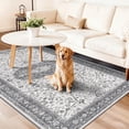 thumbnail image 4 of Hallway 4x8 Washable Runner Rug: Oriental Stain Resistant Entryway Kitchen Rug Farmhouse Soft Carpet For Bathroom Bedroom Thin Laundry Room Floor Mat With Non Slip Backing Pets Family(4x8 Grey), 4 of 8