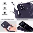 thumbnail image 3 of Liquid Silicone Case for iPhone 12 Pro, [Camera Protection] [Anti Fingerprint] [Wireless Charging] 4 Layer Phone Case Protective Cover, Built-in Microfiber Case Cover, 6.1", Dark Purple, 3 of 15