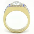 thumbnail image 3 of Luxe Jewelry Designs Men's Gold IP Stainless Steel Ring with Blue and Clear Crystals - Size 11, 3 of 4