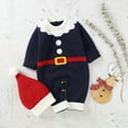 thumbnail image 5 of Ketyyh-chn99 Boys Holiday Wear My First Christmas Baby Boy Girl Outfit Knit Sweater Letter Embroidery Sweaters Newborn Toddler Infant Pullover Size for 12-18 Months,Blue, 5 of 9