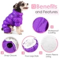 thumbnail image 3 of Dog Coat AOFITEE, chaqueta impermeable de invierno para perros pequeños, color morado, 3 of 5