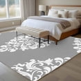 thumbnail image 5 of Classical Floral Washable Living Room Rugs 8'x10', Grey Retro Symmetrical Texture Low Pile Throw Large Area Rug Non-Slip Sturdy Edge Binding Carpet for Bedroom Dining Room Office, 5 of 9