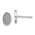 thumbnail image 2 of 925 Sterling Silver Rhodium-plated Enamel Glitter Fabric Oval Post Earrings, 2 of 2