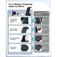 thumbnail image 2 of Estación de carga 3 en 1 para dispositivos Apple, cargador inalámbrico para iPhone 16 15 14 13 12 11 Pro Max y Apple Watch iwatch - Base de carga para AirPods, 2 of 5