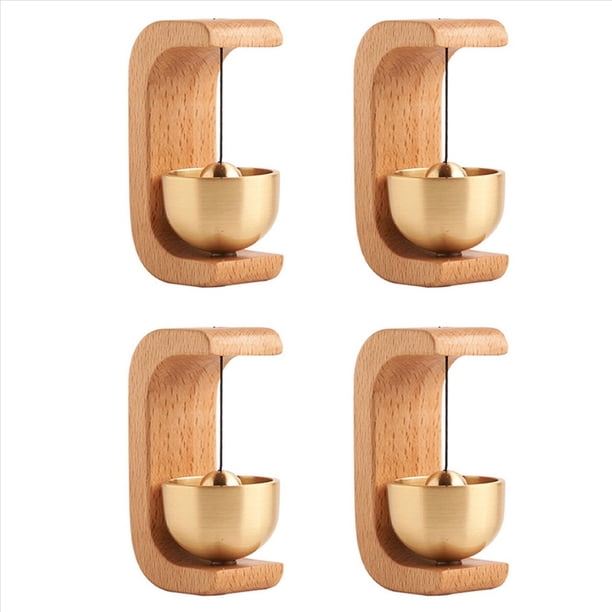 2024 Timbre de Madera Campanas de Viento Timbre Inalámbrico para la Puerta de Entrada del Hogar Decoración Estética de la Pared de la Habitación-A, 4 Piezas